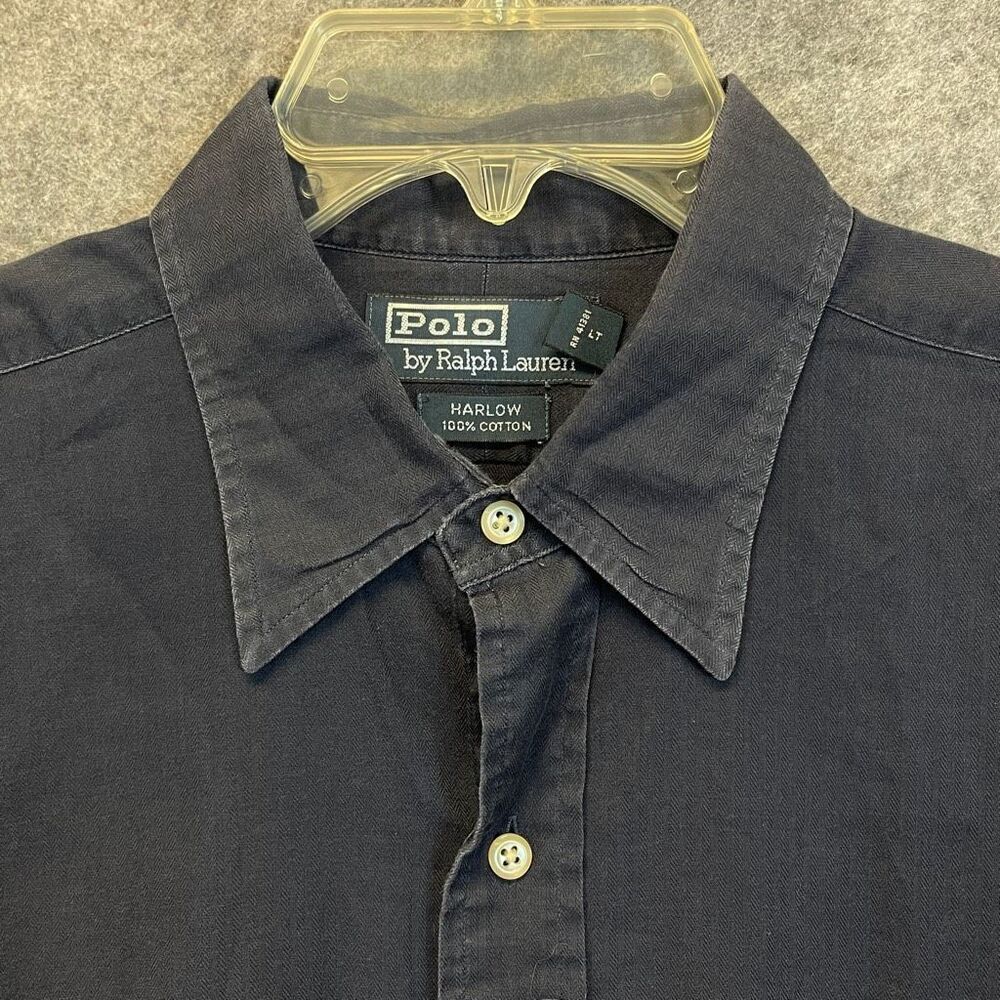 POLO RALPH LAUREN Shirt Men’s Large Blue Harlow Cotton Long Sleeve Button Down‎ - Picture 3 of 10